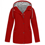 Naiste Plus Size Solid Stripe vihmajope Outdoor Plus veekindel kapuutsiga vihmamantel tuulekindel XXXXXL