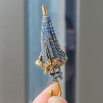 Vintage t&auml;isinkrusteeritud kivikivist vihmavarju prossin&otilde;elad naistele v&otilde;luvad metallist prossid Ehted Kingitused R&otilde;ivad Aksessuaarid emailn&otilde;el