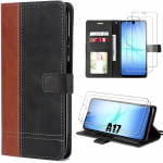 Coque de Protection - BOOLING - Samsung Galaxy A17 4G/5G - Bicolore Marron/Noir - Antichoc - 2 Verres Tremp&eacute;s