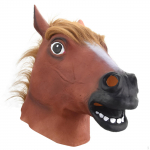 Animal Head Headgear Decoration Funny Dress up Prop Costume Accessory for Show Halloween Brown Horse