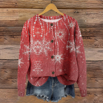 Naiste &uuml;mara kaelusega tr&uuml;kiga paksust pl&uuml;&uuml;sist ka&scaron;miirist soe pikk topp XL vereoranž