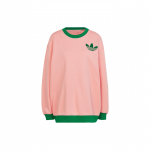 Adidas Originals Trefoil pusa meeskonnakaelusega logoprindiga pikkade varrukatega naiste pusa roosa IB2039 L