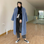 Naiste talvemantel, keskmise pikkusega vaba l&otilde;ikega mantel, naiste karakraega mantel XXXXL-XXXXXL