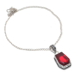 Natural Garnet Gemstone Handmade 925 Sterling Silver Jewelry Pendant 2.56 h9p72