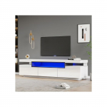 Telerikapp - MUVOE - 160x39x42 cm - Valge - 16 v&auml;rvi LED-valgustus - Teleritele kuni 70 tolli valge