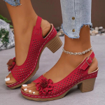 Moodsad naiste sandaalid 2025 Suvi Klassikalised Retro Slip-on Mugavad K&otilde;rged Kontsad Hingavad Libisemiskindlad Kerged Sandaalid Naistele Mujer 36