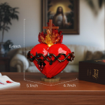 Jeesuse P&uuml;ha S&uuml;da Plokkm&auml;nguasjad Jeesus Kristus Rist Ehitusklotside Komplekt Valgusega Pulma Kodu Kaunistus Kingitused Naistele