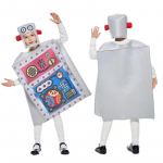 Naljakas robotikost&uuml;&uuml;m Cosplay Unisex K&auml;snaga Jumpsuit M&uuml;tsiga Karnevalipeo Lavakost&uuml;&uuml;mid Halloweeni jaoks One Size