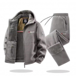 S&uuml;gis Talv Spordir&otilde;ivaste Komplekt Meeste Retro Treening Paks Fliisjakk + P&uuml;ksid Kaheosaline Komplekt Vabaaja Suusajooksu Jooksu Spordidress XL