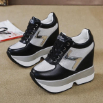 Mood Valged Tossud Naiste K&otilde;rge Platvorm Vabaaja Jalan&otilde;ud K&otilde;rgust Suurendavad Nahast Kingad 10 CM Paks Tald Treenerid Tennis Sport 40