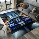 3D F-Ford Mustang v&otilde;idus&otilde;iduauto mootorratta vaip elutuppa, magamistuppa, kodu diivani kaunistamiseks, lasteala vaip libisemiskindel p&otilde;randamatt 60*90cm