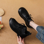 Kevad S&uuml;gis Ehtsast Nahast Kingad Naiste Pahkluusaapad Retro Pehme Lehma Nahk Br&auml;nd Naiste Saapad Pluss Suurus 41 34 must