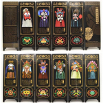 Hiina stiilis kokkupandavad miniekraanid, Panda kaunistused, kaunistused, v&auml;ikese lauatoa klaasist vahesein, kodukaunistus