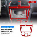 Subaru Impreza STI 2002 2003 2004 jaoks Ehtne pehme s&uuml;sinikkleebis LHD RHD Auto keskjuhtimispaneeli kleebis Siseaksessuaarid Left Hand Drive punane
