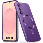Coque Silicone - BOOLING - pour Samsung Galaxy S25 FE - Anti-Rayures avec Cercle Magn&eacute;tique - Violet lilla