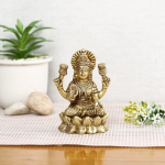 Puhas messingist Lakshmi kuju, Hindu Lakshmi jumalanna kuju, Kodu kaunistus