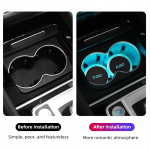 Car Luminous Water Cup Coaster 7 v&auml;rviline auto LED atmosf&auml;&auml;rivalgusti Volvo C30 auto logoga Cupmat Ambience tuled auto For C30