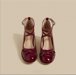 Punased Mary Jane naiste pumbad paksude k&otilde;rgete kontsadega kingad naiste Lolita ruudukujulise ninaga kingad kevadmood pidu nahast naiste kingad 40 punane