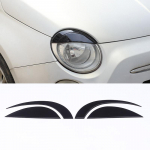 For Fiat 500 2007-2015 Soft carbon fiber Car Front Headlight Eyebrow Eyelid Trim Sticker Auto head Lamp Decoration Decals must