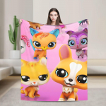 Littlest Pet Shop Tekid Supersoojad Kohevad Pl&uuml;&uuml;sist Visketekid Kodu Dekooriks Lennukireisid Flanellist Voodikate Voodikate 30x40in