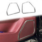 4 Pieces for Porsche Macan 2015- Silver stainless steel Door Speaker Horn Ring Frame Cover Trim 4 pieces