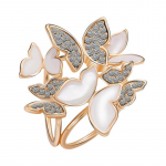 Elegant scarf clip with a triple-ring butterfly design, suitable for scarves (gold)