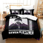 Jeon Jung Kook Album Voodipesu komplekt &Uuml;heinimese Twin T&auml;iskasvanu Queen King Suuruses Voodikomplekt Laste Poiste Magamistuba Tekikoti komplekt Voodilina komplekt 2-2 EU Single(135*200cm)3pcs black