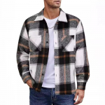 Meeste vintage s&auml;rgjakk Meeste ruuduline s&auml;rk, mantel, vabaaja n&ouml;&ouml;biga sulejope pikkade varrukatega XXXXL hall