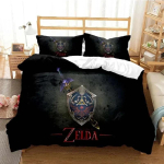 Multikas Zelda Seeria Voodipesukomplekt Tekikott Voodikomplekt Tekikott Padjap&uuml;&uuml;r Tekk Kuningas Kuninganna Poisid T&auml;iskasvanud Voodipesukomplekt AU Single(140*210cm)3pcs