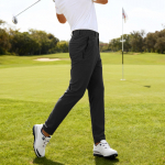 Meeste vabaaja elastsed slim fit matkap&uuml;ksid, kerged golfip&uuml;ksid L must