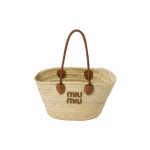 Miu Miu T&auml;helogo Kootud Disainiga Stroop&auml;rakott Naiste T&ouml;&ouml;kotid Looduslik Konjak 5BG206-2DDH-F0A5T-V-SLO Basic Set (Bag+Dust Bag)