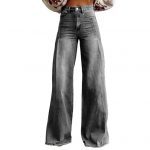 Naiste kottis teksad k&otilde;rge v&ouml;&ouml;kohaga laia s&auml;&auml;rega teksap&uuml;ksid vabaaja lahtised sirge s&auml;&auml;rega p&uuml;ksid t&auml;navat&ouml;&ouml;ks XXXL tumehall v&auml;rv