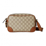 Gucci GG Embleem Monogramm Mini Reguleeritava &Otilde;larihmaga T&otilde;mblukuga Sulgemine Nahast &Auml;&auml;ris &Otilde;lakott Meeste &Otilde;lakott Beež Tumehall 821216-FAED3-9786 Basic Set (Bag+Dust Bag)