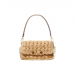 Michael Kors Parker Kootud Kuldne Riistvara Nahast T&otilde;mblukuga Kotikott Risti-keha &Otilde;lakott Naiste kotid Pruun 30S3G7PC2W-969-NATLUGG Basic Set (Bag+Dust Bag)