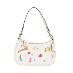 Coach Teri 24 Metalllogo Prindiga T&otilde;mblukuga Nahast &Otilde;la-Crossbody T&otilde;stekott Keskmine Naiste k&auml;ekotid Kriidiv&auml;rvi Mitmev&auml;rviline CU388-IMCAH Basic Set (Bag+Dust Bag)