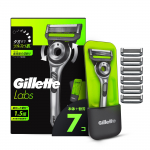 Gillette Habemeajamisraseerija 7 vahetusteraga ja karbiga Raseerija tihedaks raseerimiseks - Meeste (Lab) h&otilde;be