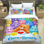 Peen 3D Care Bears tapeet Multikaprint Voodipesukomplekt Tekikate Tekk Voodi T&auml;iskasvanud Noored T&uuml;druk Poiss Kingitus 135x200cm