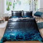 Ranna- ja Ookeanivoodipesukomplekt T&auml;issuuruses Maastikuga Tekikate Padjap&uuml;&uuml;r 2/3 tk Queen Double King Magamistoa Kodukaunistus Kingitus Baby 100x135cm