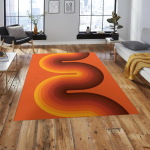Oranž vaip Kesk-Modern Geomeetrilised vaibad Magamistuppa S&ouml;&ouml;gituppa Retro vaip Pruun Trippy vaibad 140x200cm-55x79in