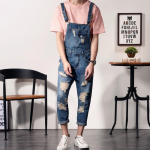 Teksad Mehed Meeste Denim T&ouml;&ouml;riided Mehelik Korea Versioon Aukudega Teksad Helesinised T&ouml;&ouml;riided 3XL sinine
