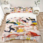 3 tk Pipi Voodipesukomplekt Pehme Pol&uuml;ester Udusuletekk ja Padjap&uuml;&uuml;rid, Sobib K&otilde;ikideks Hooaegadeks, Praktilised Kingitused Kodule 0729099 135x200cm