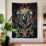 Slayer Heavy Metal Rock B&auml;ndi Album Seinavaip Kunstitr&uuml;kk Kunst Ulme Tuba Kodu Dekoor Kodu Dekoor 150x100cm(60x40in) gray