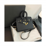 (Must suur) Moodne lukuga Birkin kott, k&auml;eshoitav &otilde;lakott, crossbody kott
