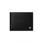 Montblanc 4810 Westside Series Tume Mustriga Tr&uuml;kitud L&uuml;hike Kahekordne Nahast Rahakott Meeste rahakott Must 114686 Gift Set(Basic Set+Box+Shopping Bag)