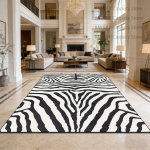 Kaasaegne Must Valge Sebra Triipud Suur Elutoa Vaip Kaunistus Magamistuba Pestav Libisemiskindel Lihtne Vaip Pehme Kohev Kontorimatt 80cm x 120cm gray