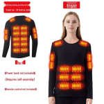 Talvine piirkond 42 soojendusega aluspesukomplekt: Meeste ja naiste termop&uuml;ksid suuremad suurused 6XL (107.5-120 kg) black