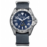 CITIZEN PROMASTER seeria 200 meetrit veekindel, ajavoolu hoiatus, valgustusega kvarts, nailonrihm, , 38,6 mm meeste k&auml;ekell, sinine sihverplaat BJ7150-09L sinine