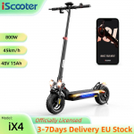 iScooter iX4 45KM/H Elektriroller V&otilde;imsus 800W Aku 48V15Ah S&otilde;iduulatus 45km Rakenduse juhtimine 10-tollised rattad Kokkupandav E-roller iX4 45KM/H must
