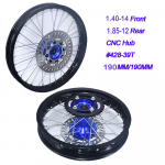 Eesmine 1.40-14 tolli Tagumine 1.85-12 tolli Veljed #428 hammasratas 190MM Ketaspidur KLX CRF Kayo BSE Dirt Pit Bike Mootorrattale
