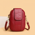 Yogodlns Crossbody kott naistele Mini PU nahast &otilde;lakott Vintage messenger kott Lady ostukott Telefonikott 13x6x18cm punane